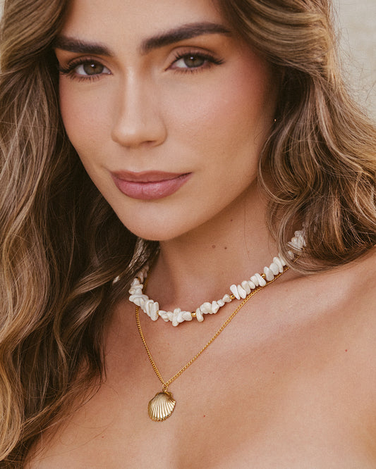 Collar Piedra Natural Concha