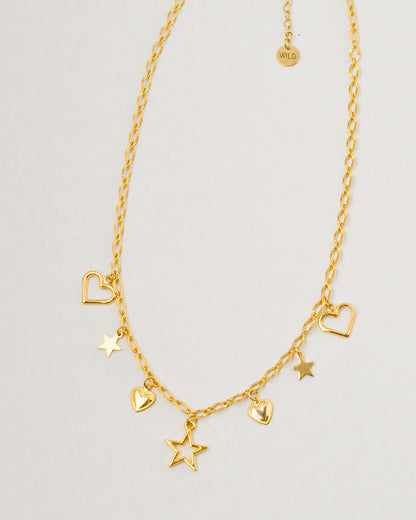 Collar Mini Dijes Corazones y Estrellas