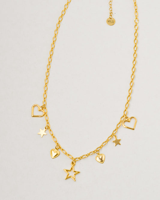 Collar Mini Dijes Corazones y Estrellas