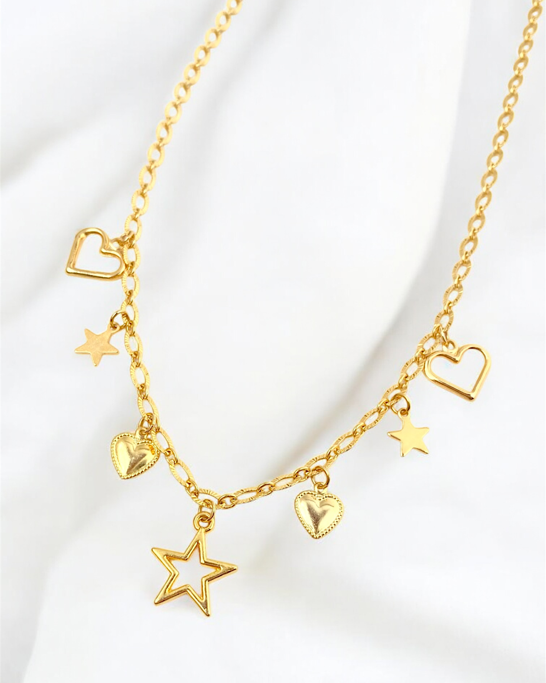 Collar Mini Dijes Corazones y Estrellas