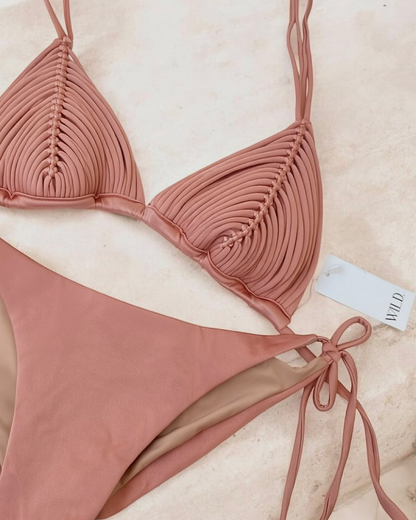 Soleil Set Triangulo Macrame Oro Rosa